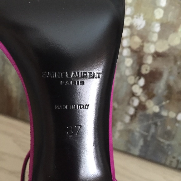 Saint Laurent Pink Suede Heels - Picture 7 of 8